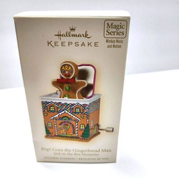 Hallmark Keepsake Christmas Ornament Pop Goes the Gingerbread Man Jackinthe Box - Picture 1 of 7